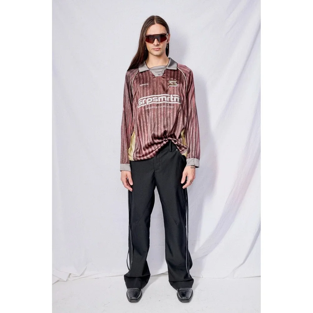 Burrough Pteruge Flared Pant Gender Neutral Black Leather Tassel Avant Garde XL